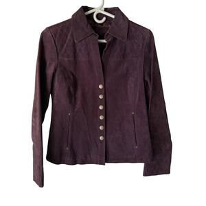 Live A Little Jacket Vintage Sm Purple Suede Leather Button Western Fairy Grunge